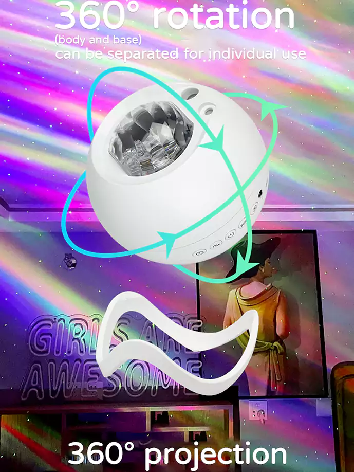 360 degree adjustable aurora projector