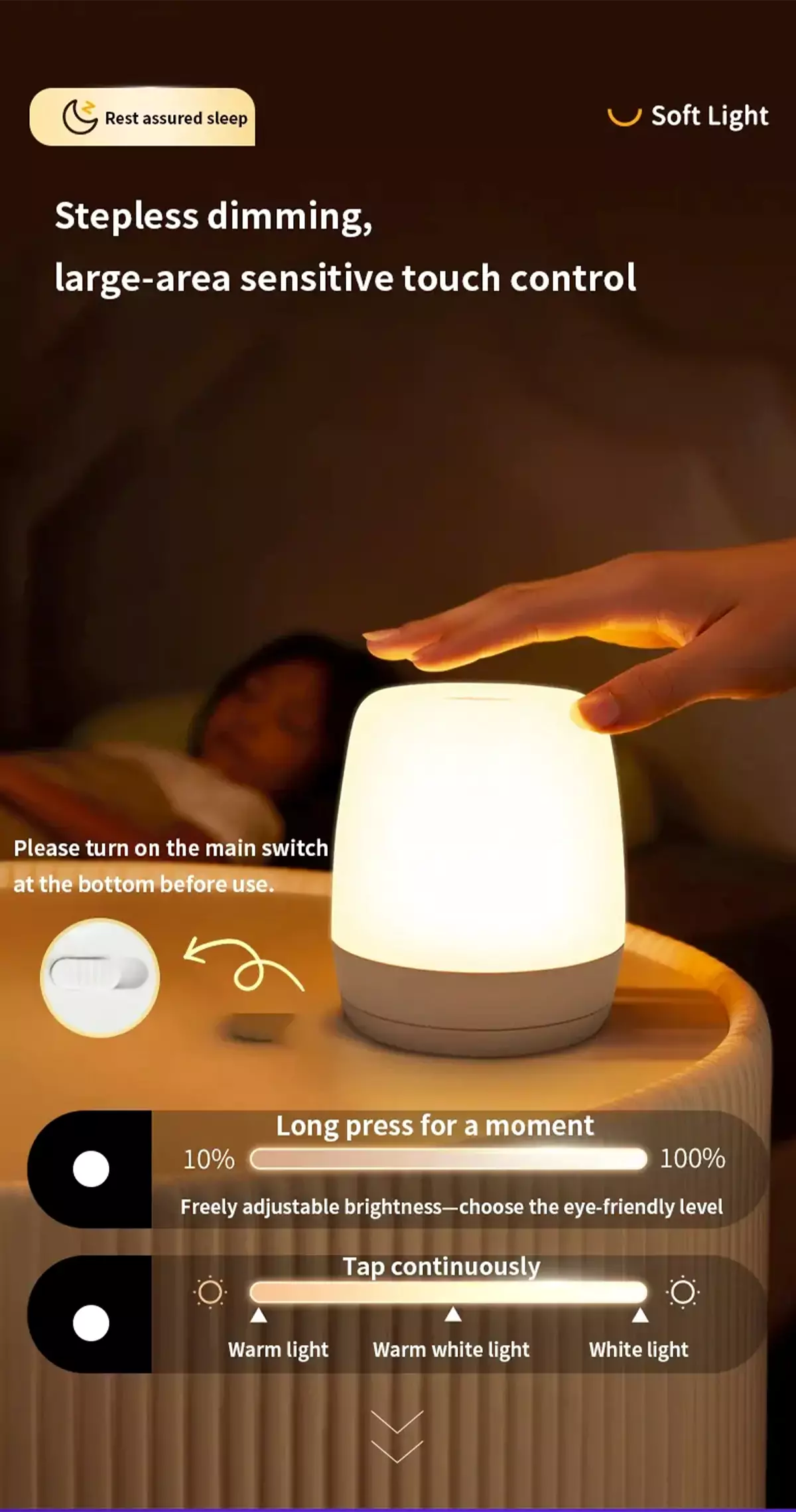 small ambient night light portable