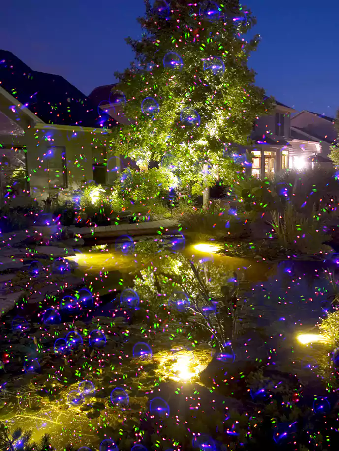 laser light projector with timer