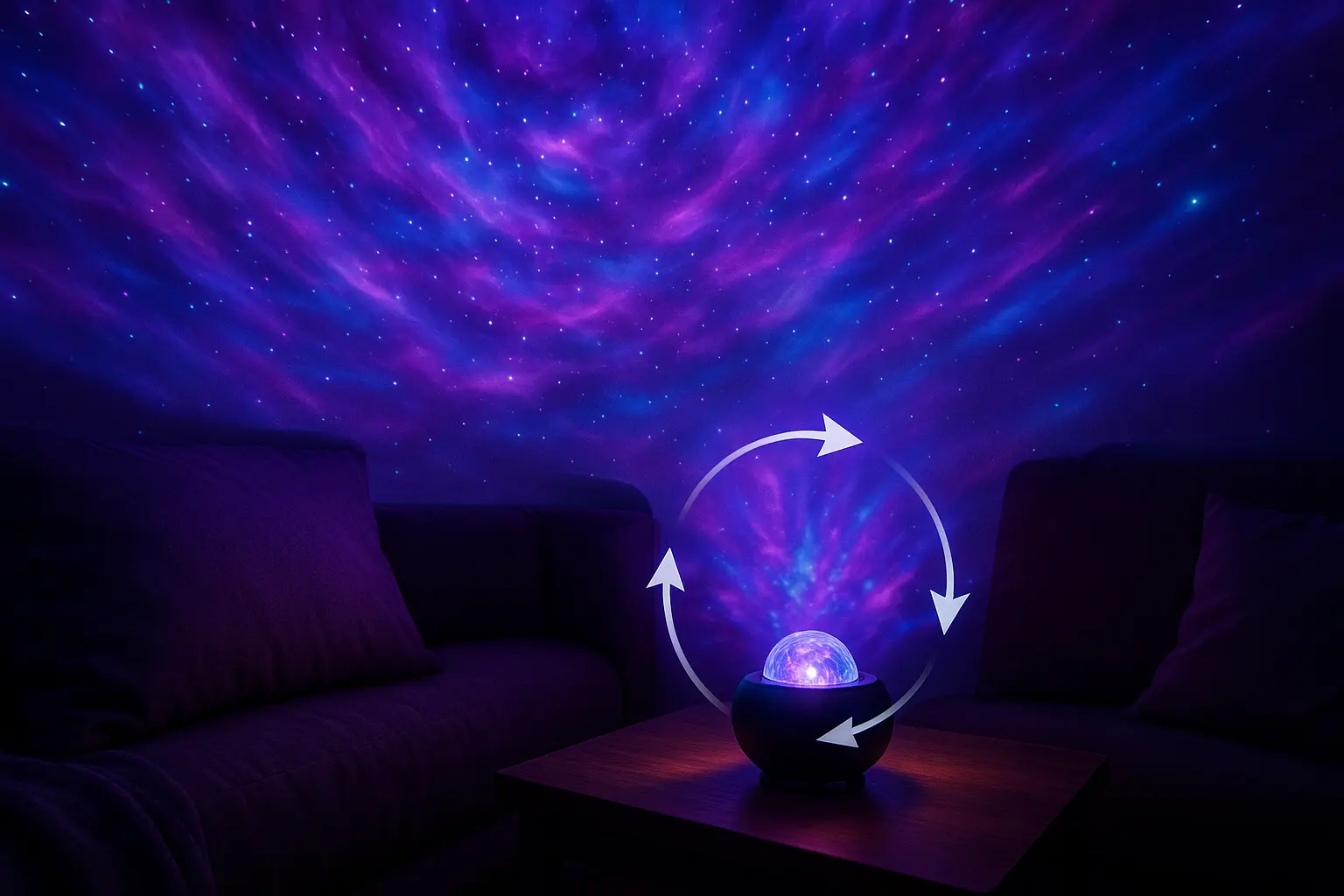 360° Rotating Galaxy Projector